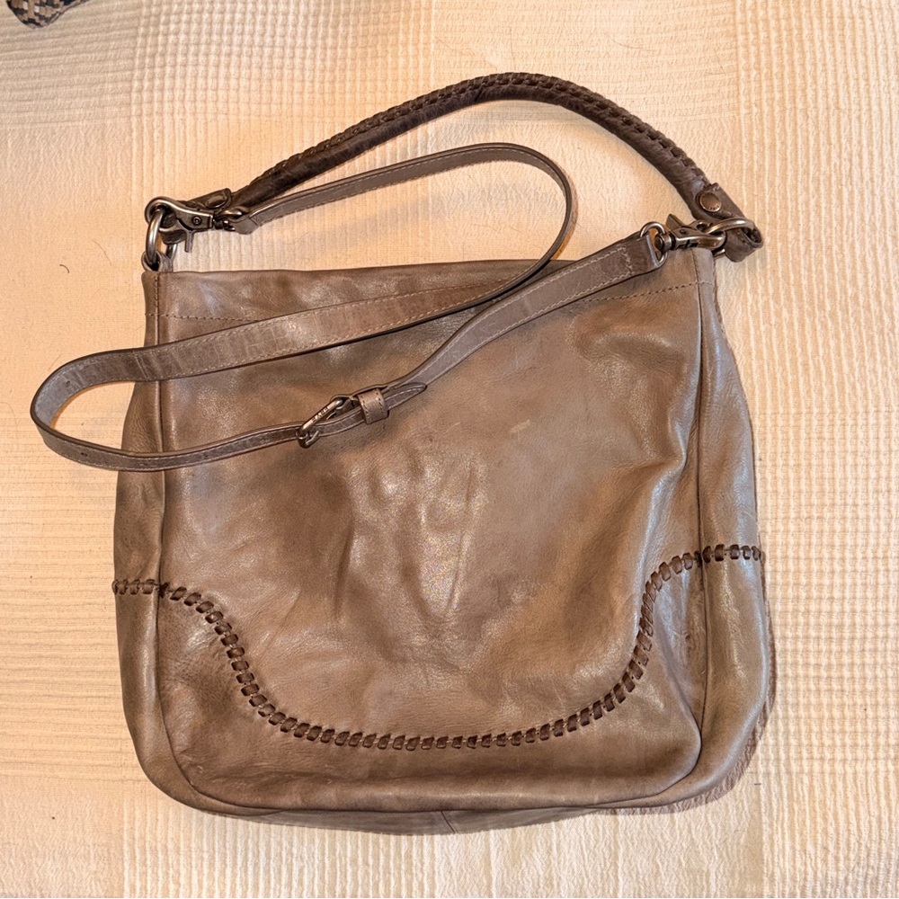 Frye Leather Shoulder Bag Grey